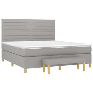 Box spring postel s matrací světle šedá 160 x 200 cm textil - obrázek 3