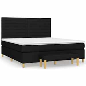 Box spring postel s matrací černá 160x200 cm textil - obrázek 2