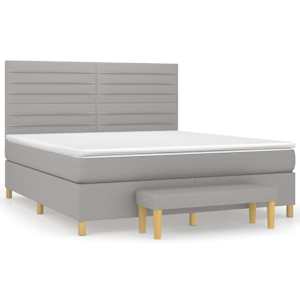 Box spring postel s matrací světle šedá 180 x 200 cm textil - obrázek 2