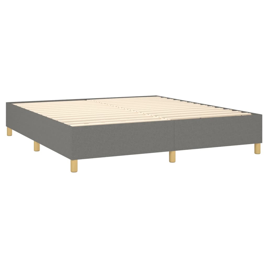 Sötétszürke szövet rugós ágy matraccal 180 x 200 cm 