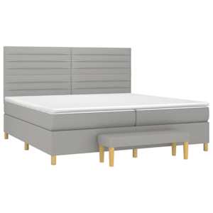 Box spring postel s matrací světle šedá 200 x 200 cm textil - obrázek 3