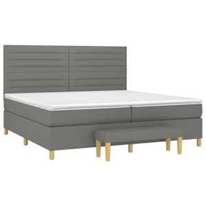 Box spring postel s matrací tmavě šedá 200x200 cm textil - obrázek 3