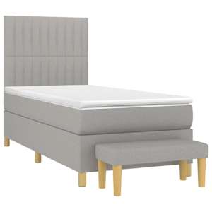 Box spring postel s matrací světle šedá 80 x 200 cm textil - obrázek 3