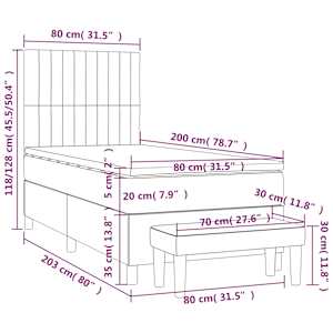 Box spring postel s matrací černá 80 x 200 cm textil - obrázek 8
