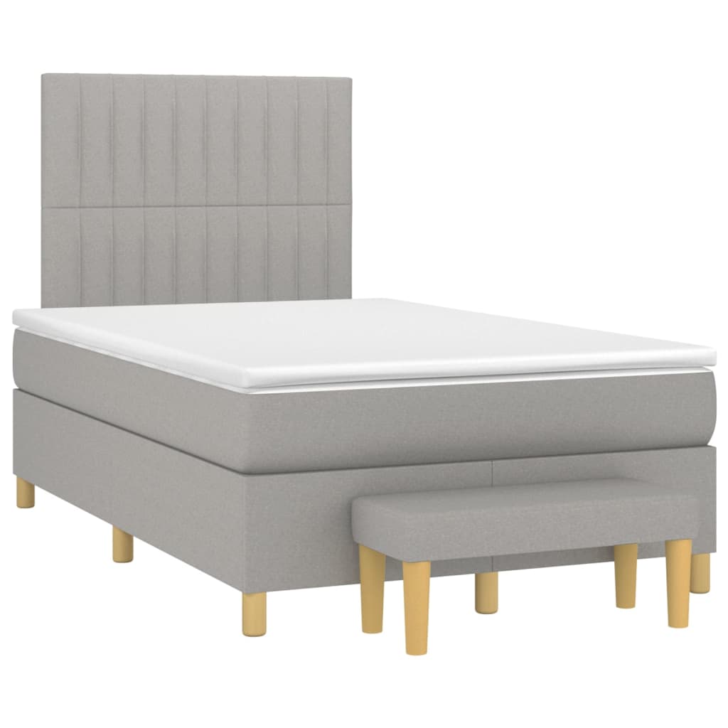 világosszürke szövet rugós ágy matraccal 120 x 200 cm