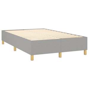 Box spring postelja z vzmetnico svetlo siva 120x200 cm blago - slika 4