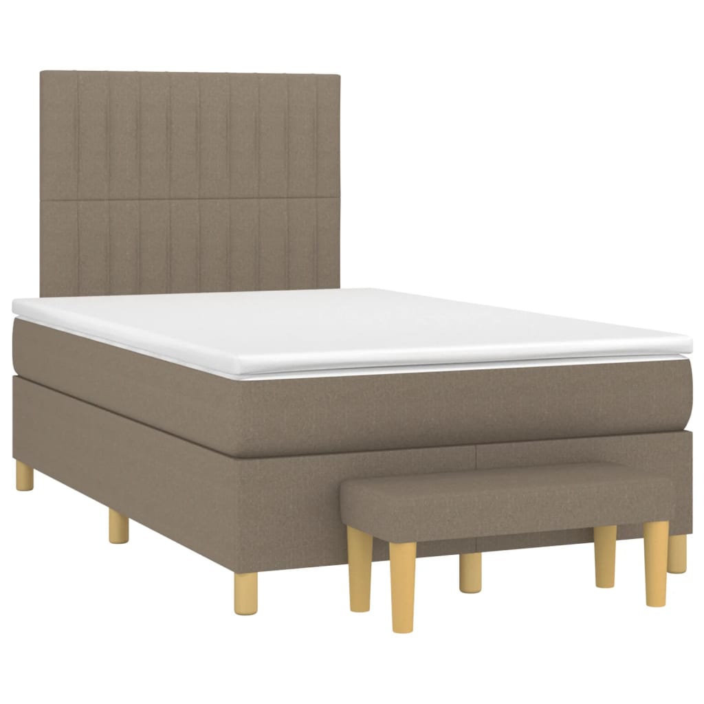 tópszínű szövet rugós ágy matraccal 120 x 200 cm