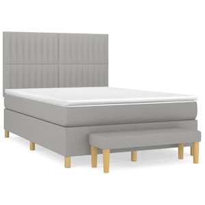 Box spring postel s matrací světle šedá 140 x 190 cm textil - obrázek 2