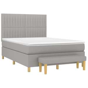 Box spring postel s matrací světle šedá 140 x 190 cm textil - obrázek 3