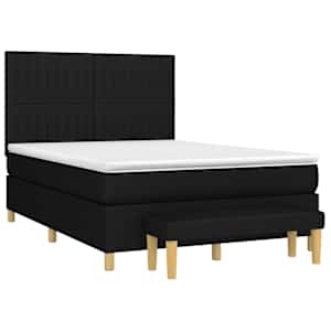 Box spring postel s matrací černá 140 x 190 cm textil - obrázek 3