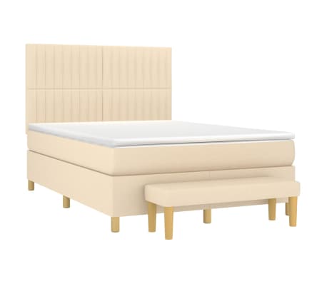 vidaXL &Kappa;&rho;&epsilon;&beta;ά&tau;&iota; Boxspring &mu;&epsilon; &Sigma;&tau;&rho;ώ&mu;&alpha; &Kappa;&rho;&epsilon;&mu; 140x190 &epsilon;&kappa;. &Upsilon;&phi;&alpha;&sigma;&mu;ά&tau;&iota;&nu;&omicron;