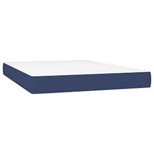 Box spring postelja z vzmetnico moder 140x190 cm blago - slika 6