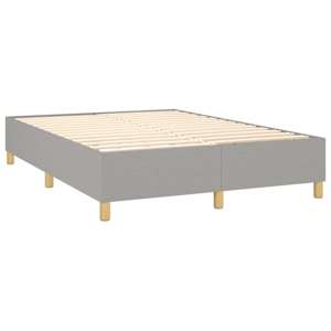 Box spring postelja z vzmetnico svetlo siva 140x200 cm blago - slika 4