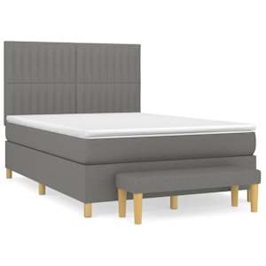 Box spring postel s matrací tmavě šedá 140x200 cm textil - obrázek 2