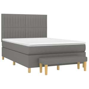 Box spring postel s matrací tmavě šedá 140x200 cm textil - obrázek 3