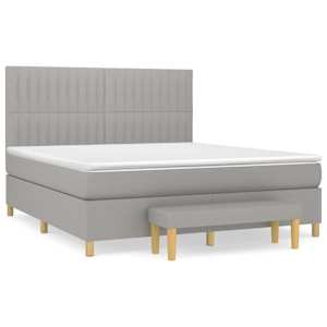 Box spring postel s matrací světle šedá 160 x 200 cm textil - obrázek 2