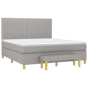 Box spring postel s matrací světle šedá 160 x 200 cm textil - obrázek 3