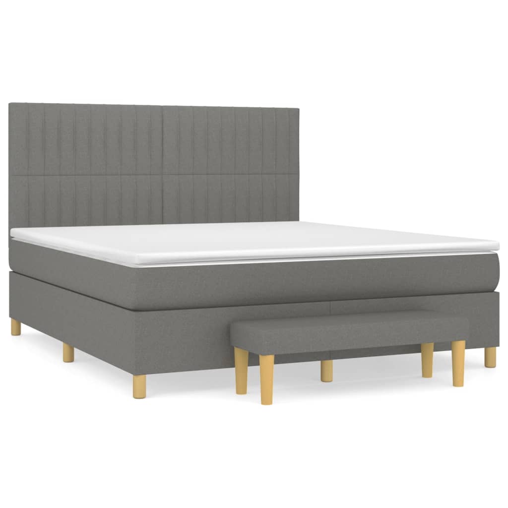 Thumbnail - vidaXL Boxspringbett mit Matratze Dunkelgrau 160x200 cm Stoff