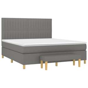 Box spring postel s matrací tmavě šedá 160x200 cm textil - obrázek 3