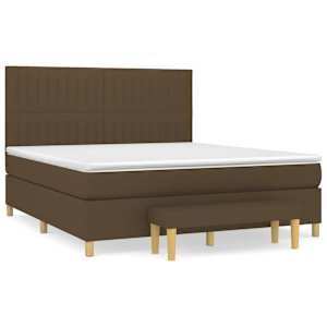 Box spring postel s matrací tmavě hnědá 160x200 cm textil - obrázek 2