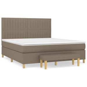 Box spring postel s matrací taupe 160x200 cm textil - obrázek 2