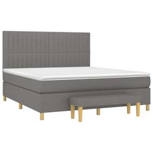 Box spring postel s matrací tmavě šedá 180x200 cm textil - obrázek 3