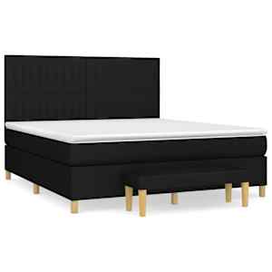 Box spring postel s matrací černá 180x200 cm textil - obrázek 2
