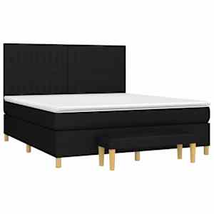 Box spring postel s matrací černá 180x200 cm textil - obrázek 3