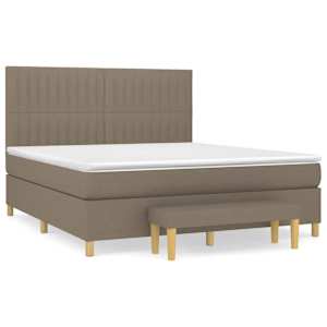Box spring postel s matrací taupe 180x200 cm textil - obrázek 2