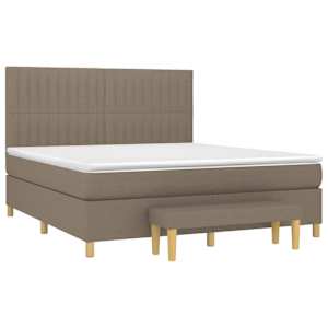 Box spring postel s matrací taupe 180x200 cm textil - obrázek 3
