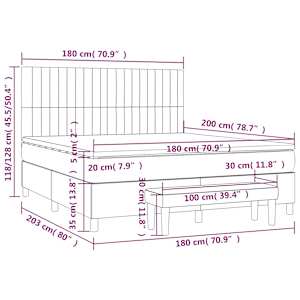 Box spring postel s matrací krémová 180x200 cm textil - obrázek 8