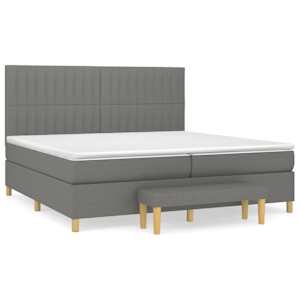 Box spring postel s matrací tmavě šedá 200x200 cm textil - obrázek 2