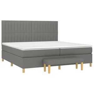 Box spring postel s matrací tmavě šedá 200x200 cm textil - obrázek 3