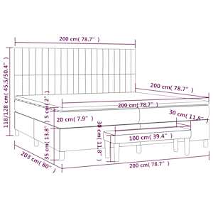 Box spring postel s matrací tmavě hnědá 200x200 cm textil - obrázek 8