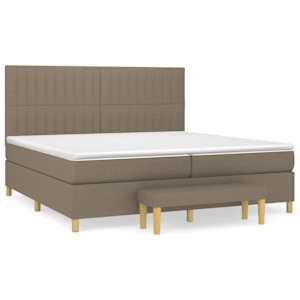 Box spring postel s matrací taupe 200x200 cm textil - obrázek 2
