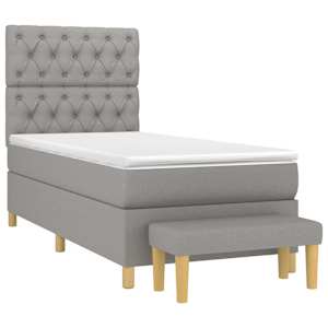 Box spring postel s matrací světle šedá 80 x 200 cm textil - obrázek 3