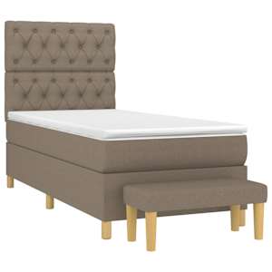 Box spring postel s matrací taupe 80x200 cm textil - obrázek 3