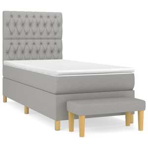 Box spring postel s matrací světle šedá 90x190 cm textil - obrázek 2