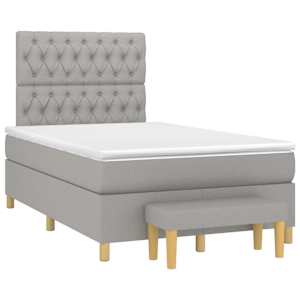 Box spring postel s matrací světle šedá 120 x 200 cm textil - obrázek 3
