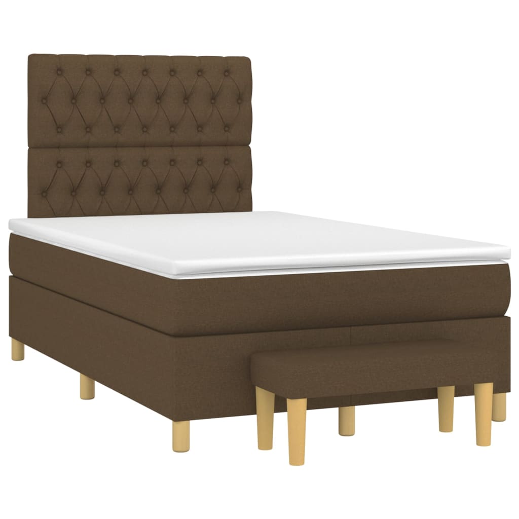 Thumbnail - vidaXL Boxspringbett mit Matratze Dunkelbraun 120x200 cm Stoff