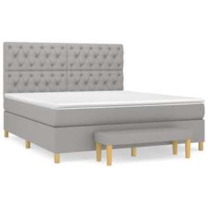 Box spring postel s matrací světle šedá 160 x 200 cm textil - obrázek 2