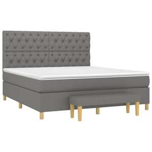 Box spring postel s matrací tmavě šedá 160x200 cm textil - obrázek 3