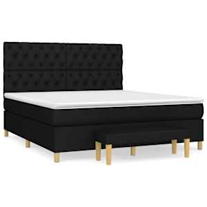 Box spring postel s matrací černá 160x200 cm textil - obrázek 2