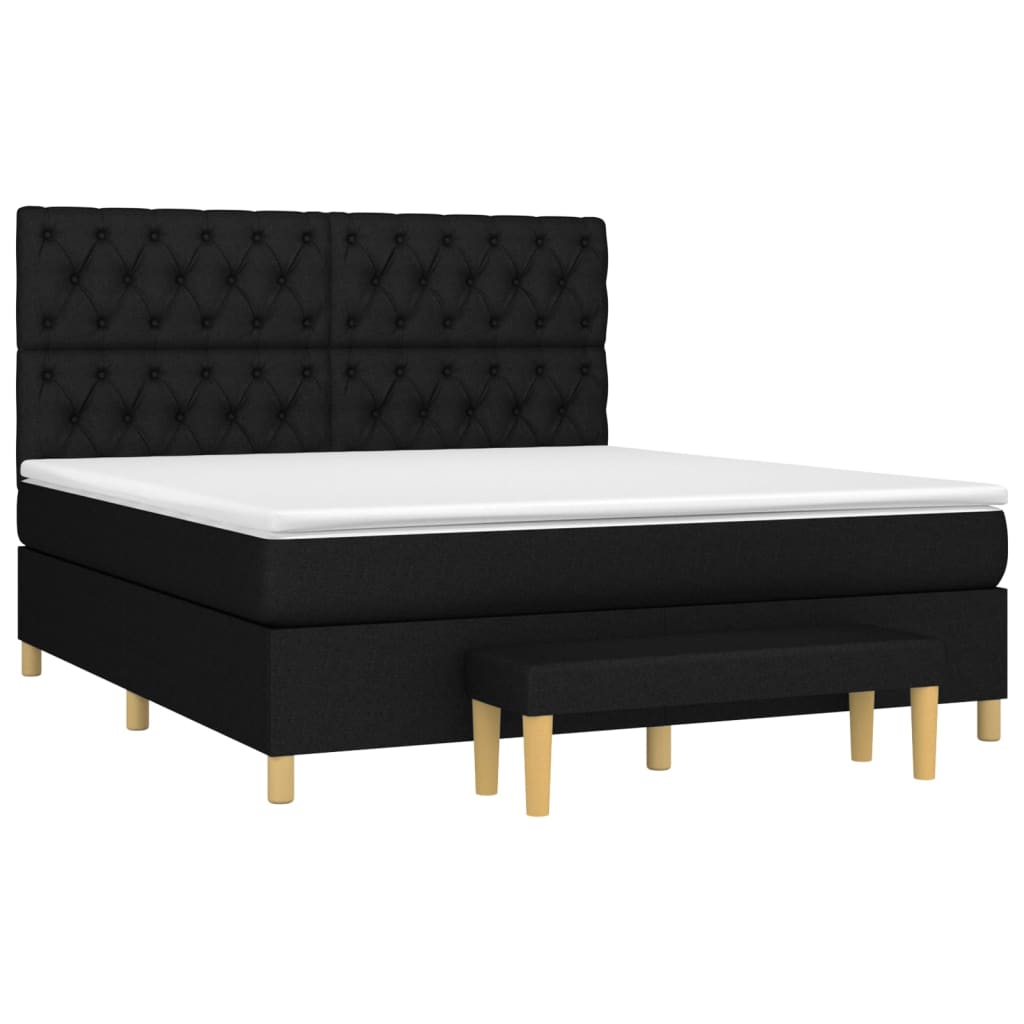 Thumbnail - vidaXL Boxspringbett mit Matratze Schwarz 160x200 cm Stoff