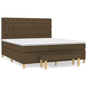 Box spring postel s matrací tmavě hnědá 160x200 cm textil - obrázek 2
