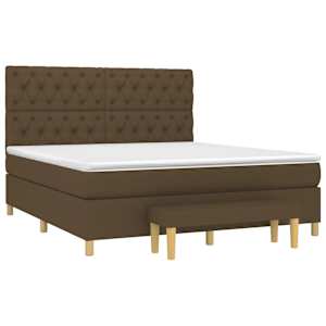 Box spring postel s matrací tmavě hnědá 160x200 cm textil - obrázek 3