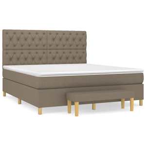 Box spring postel s matrací taupe 160x200 cm textil - obrázek 2