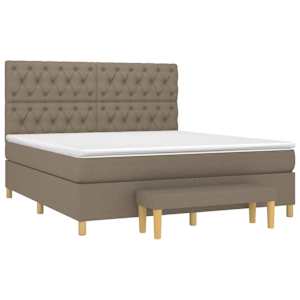Box spring postel s matrací taupe 160x200 cm textil - obrázek 3