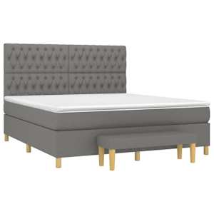Box spring postel s matrací tmavě šedá 180x200 cm textil - obrázek 3