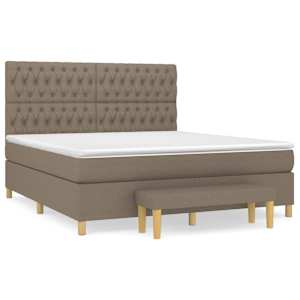 Box spring postel s matrací taupe 180x200 cm textil - obrázek 2